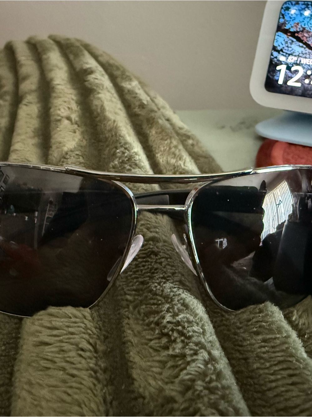 Prada Linea Rossa Silver Frame Black Lens Aviator Sunglasses
